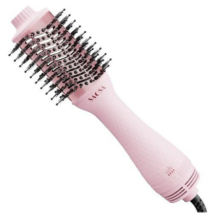 SAOSA Haartrocknerbürste 4-in-1 Professionelle Titan-Ionen-Heißluftbürste & Volumizer mit ALCI-Sicherheitsstecker für mittellanges bis langes Haar (Rosa)
