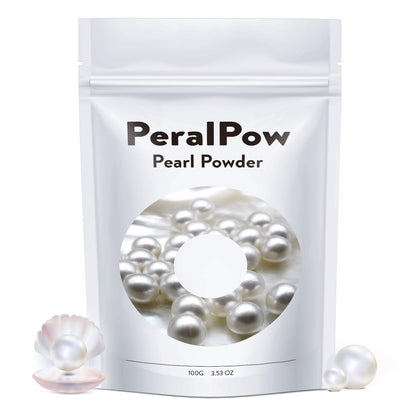 Peralpow Perlmutpulver Bio, 100g 100% Natürlich DIY Hautpflege, Anti-Aging, Verkleinert Poren, Beruhigt (3,52 oz)