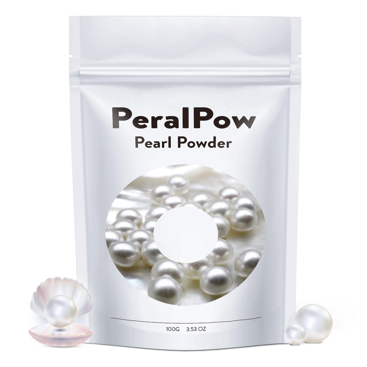 Peralpow Perlmutpulver Bio, 100g 100% Natürlich DIY Hautpflege, Anti-Aging, Verkleinert Poren, Beruhigt (3,52 oz)