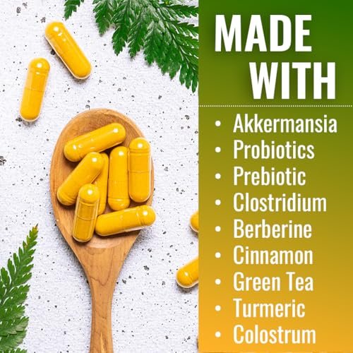 Vitamatic GLP-1 Unterstützung für Männer & Frauen, 60 Kapseln - mit Akkermansia, Probiotika, Präbiotikum, Clostridium, Berberin, Zimt, grünem Tee, Kurkuma & Kolostrum