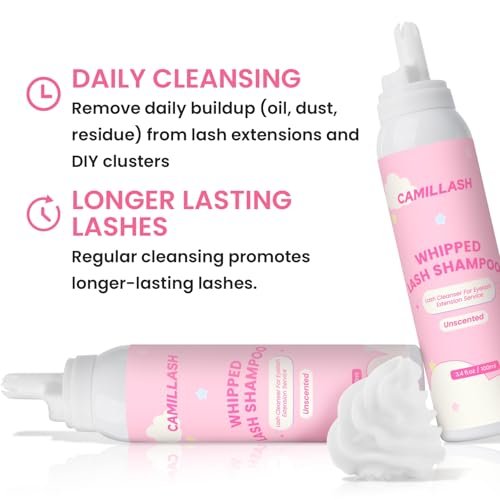 Whipped Lash Cream Shampoo Foam Reiniger | Wimpernverlängerungs-Reinigungsset | Salon & Zuhause 100ml Erdbeer-Pink