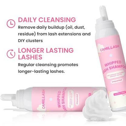 Whipped Lash Cream Shampoo Foam Reiniger | Wimpernverlängerungs-Reinigungsset | Salon & Zuhause 100ml Erdbeer-Pink