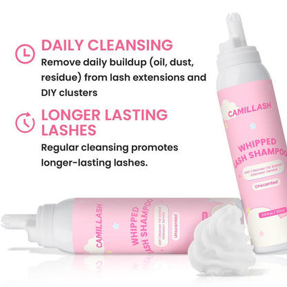 Whipped Lash Cream Shampoo Foam Reiniger | Wimpernverlängerungs-Reinigungsset | Salon & Zuhause 100ml Erdbeer-Pink