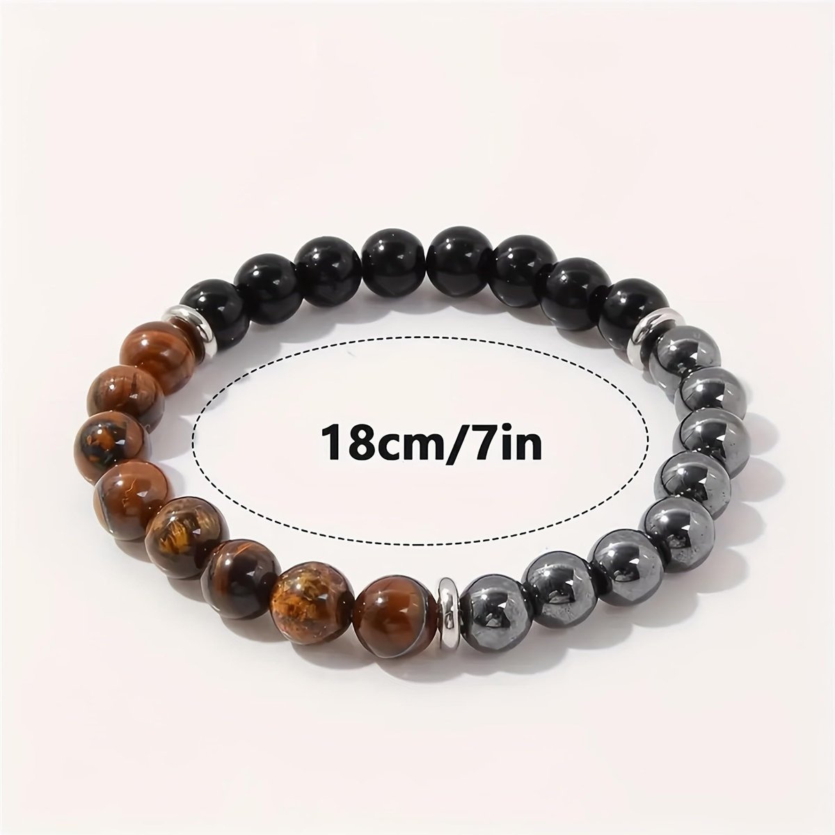Triple Protection Heilende Kristall-Armband – Tigerauge, schwarzer Turmalin & Hämatit Naturstein-Schmuck – Stärke & positive Energie Geschenk für Männer & Frauen – Weihnachten & Jahrestag