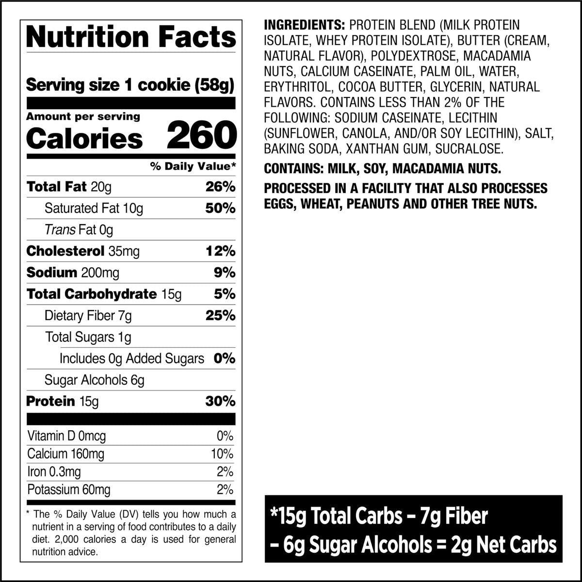 Quest Nutrition Protein Cookie Weiße Schokolade Macadamia – 15g Protein, 1g Zucker, 2g Netto-Kohlenhydrate, Keto-freundlich, 4er-Pack