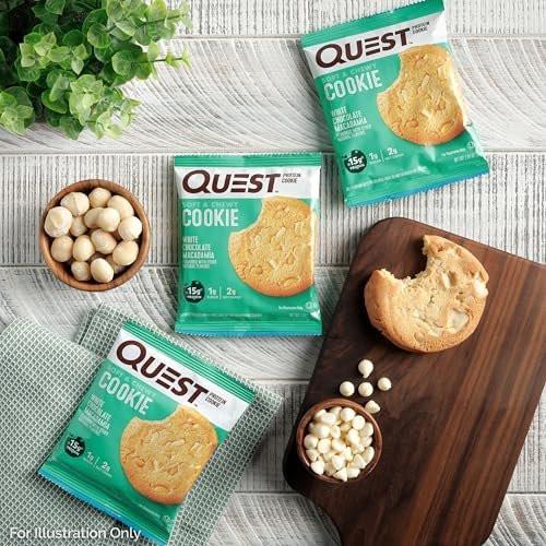 Quest Nutrition Protein Cookie Weiße Schokolade Macadamia – 15g Protein, 1g Zucker, 2g Netto-Kohlenhydrate, Keto-freundlich, 4er-Pack