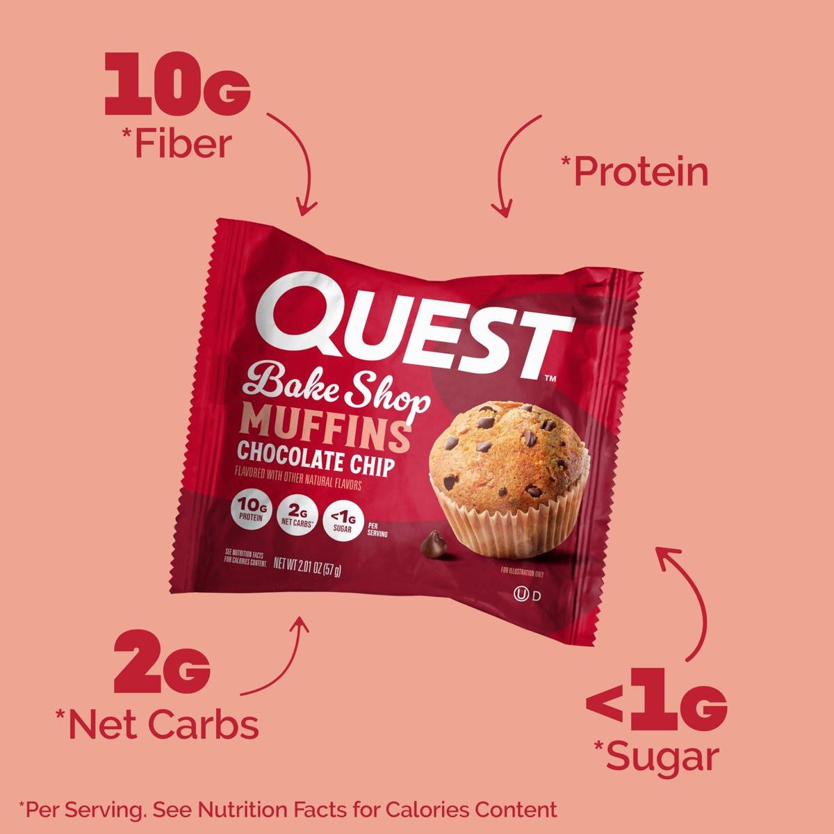 Quest Nutrition Schokoladen-Muffin – 10 g Protein, 2 g Netto-Kohlenhydrate, Weniger als 1 g Zucker, Protein Snack, 4er-Pack