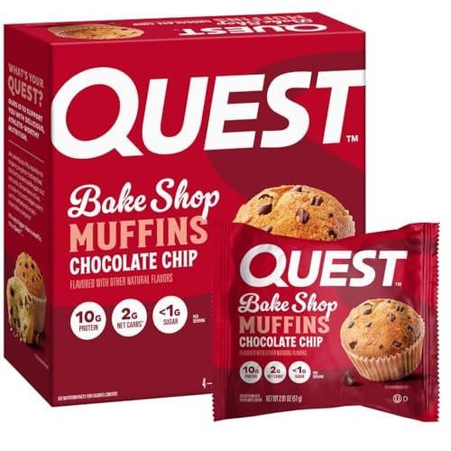 Quest Nutrition Schokoladen-Muffin – 10 g Protein, 2 g Netto-Kohlenhydrate, Weniger als 1 g Zucker, Protein Snack, 4er-Pack