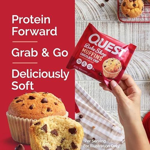 Quest Nutrition Schokoladen-Muffin – 10 g Protein, 2 g Netto-Kohlenhydrate, Weniger als 1 g Zucker, Protein Snack, 4er-Pack