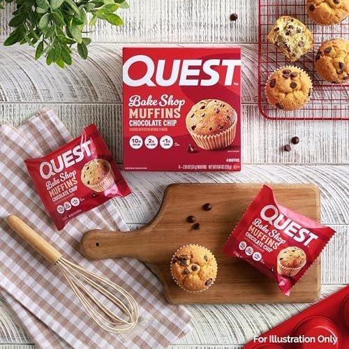Quest Nutrition Schokoladen-Muffin – 10 g Protein, 2 g Netto-Kohlenhydrate, Weniger als 1 g Zucker, Protein Snack, 4er-Pack