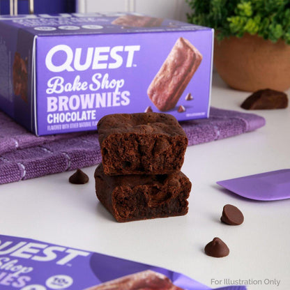 Quest Bake Shop Schokoladen-Brownies, 10g Protein, 2g Netto-Kohlenhydrate, 1g Zucker, 4er-Pack