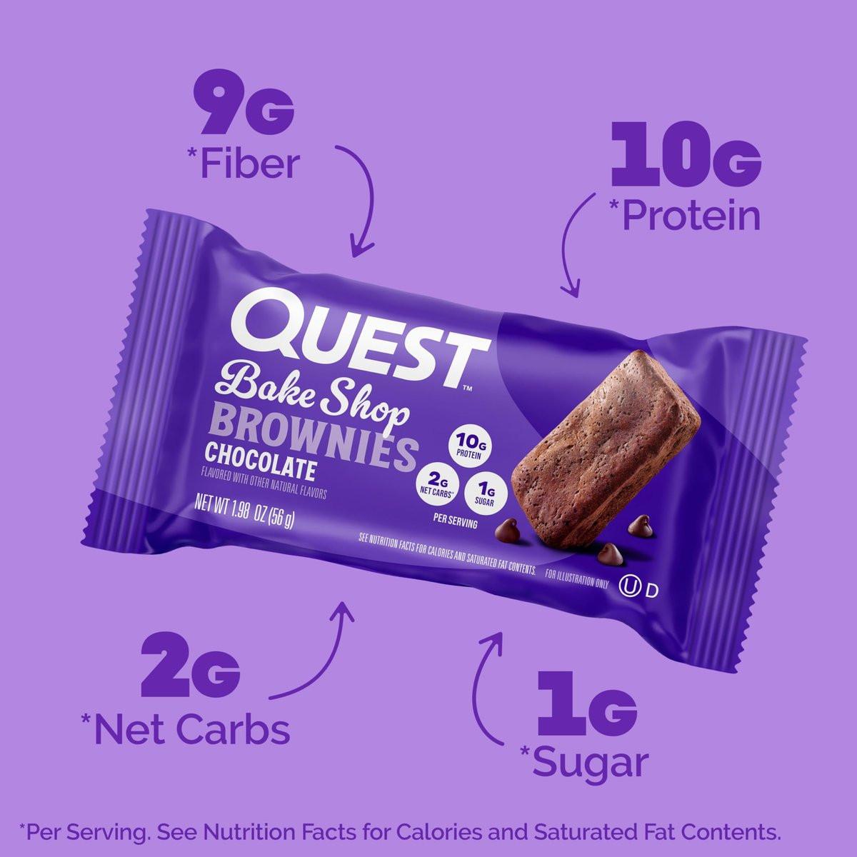 Quest Bake Shop Schokoladen-Brownies, 10g Protein, 2g Netto-Kohlenhydrate, 1g Zucker, 4er-Pack