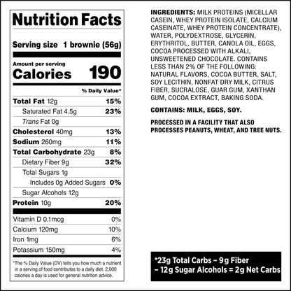 Quest Bake Shop Schokoladen-Brownies, 10g Protein, 2g Netto-Kohlenhydrate, 1g Zucker, 4er-Pack