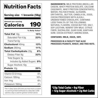 Quest Bake Shop Schokoladen-Brownies, 10g Protein, 2g Netto-Kohlenhydrate, 1g Zucker, 4er-Pack