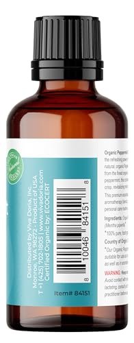 Viva Doria Bio-Pfefferminzöl, USDA-zertifiziert, 100% reines, natürliches ätherisches Öl, unverdünnt, für Aromatherapie | Lebensmittelqualität, 30 ml (1 Fl Oz)