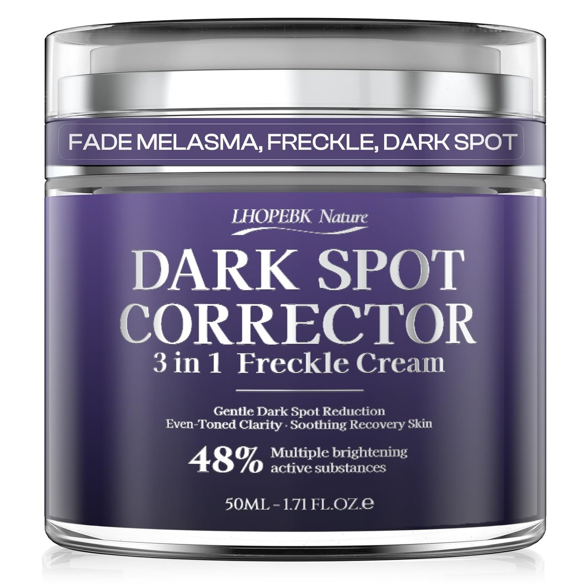 LHOPEBK Nature Dunkle Flecken Entferner für das Gesicht: Altersflecken Entferner zum Verblassen von Unreinheiten - Sonnenflecken Entferner hellt den Hautton auf, 50ml/1,71 fl.oz
