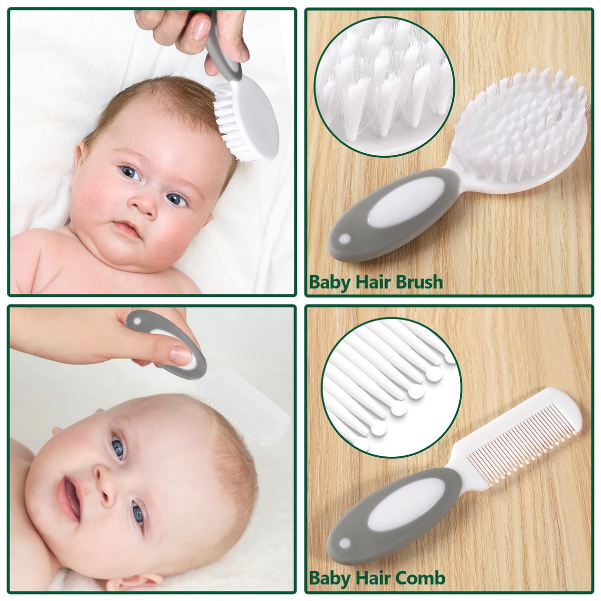 Baby Gesundheits- und Pflegeset für Neugeborene, 31-teiliges Sicherheits-Babypflegeset, Neugeborenen-Pflegeset (Grau-Weiß)