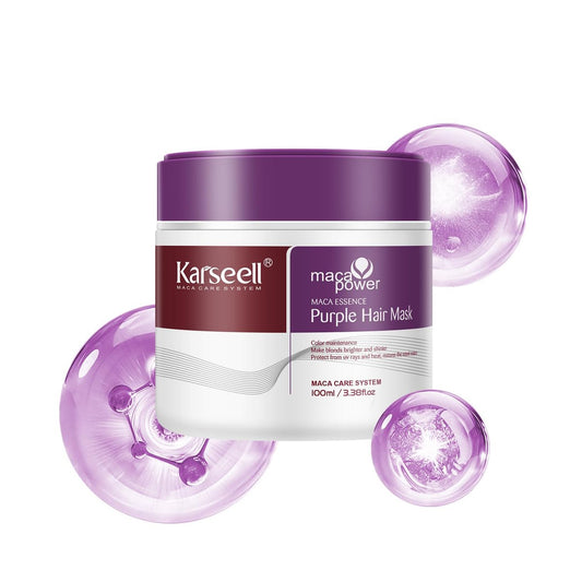 Karseell 3,38 fl oz (100 ml) Lila Haarmaske – Professionelle Neutralisierung von Messing- und Gelbtönen für blonde, silberne, graue und gesträhnte Haare