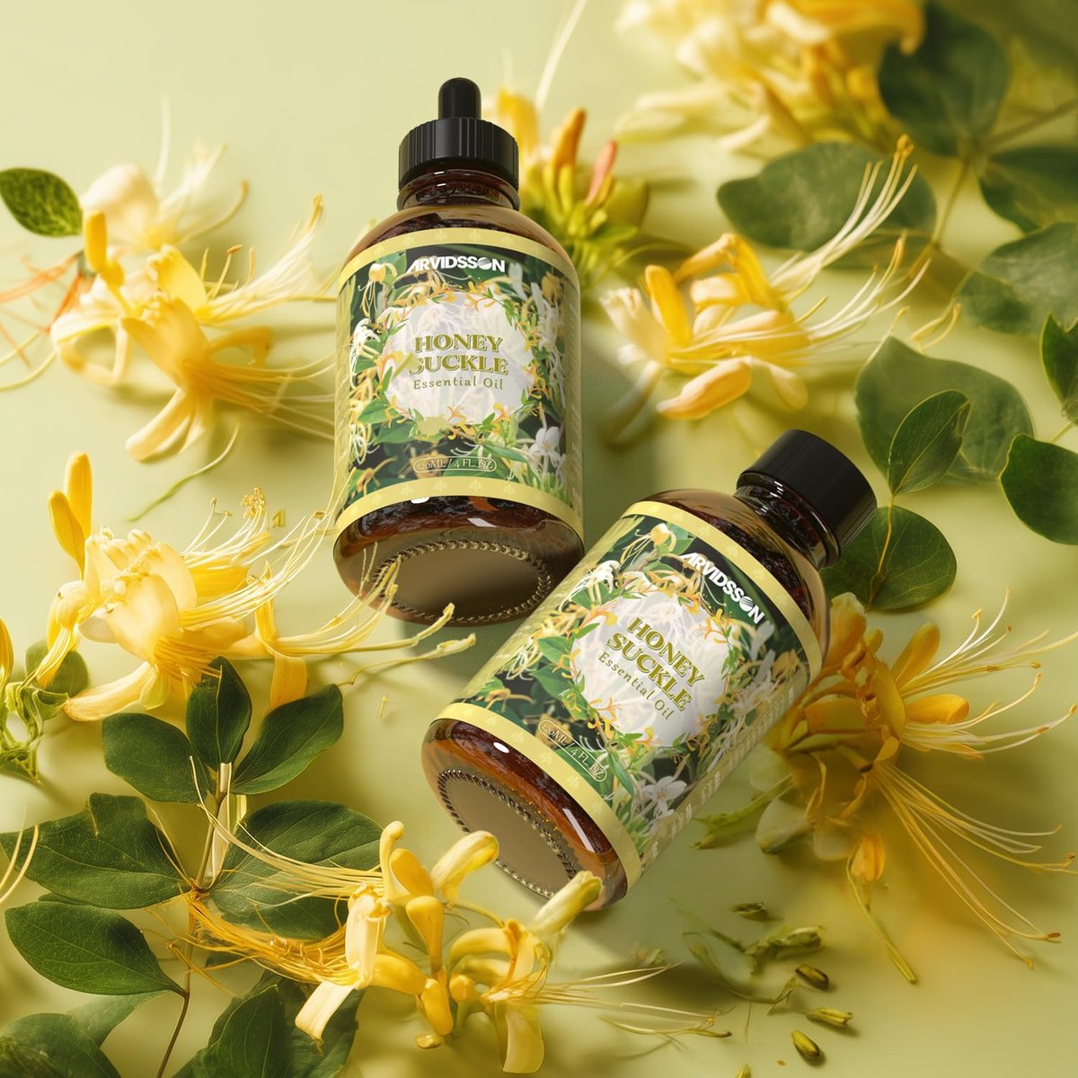 ARVIDSSON Geißblatt (Honeysuckle) Ätherisches Öl 120 ml – 100% rein & natürlich, Aromatherapie Öl für Diffuser, Kerzenherstellung, Raumspray, Geschenk für Frauen