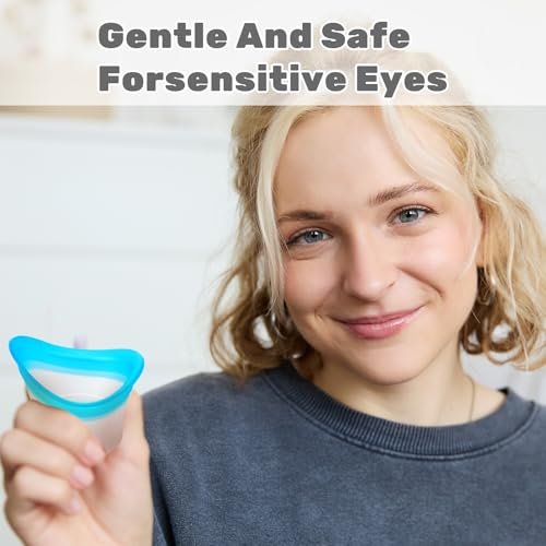 Ptwola 2er-Set Augenbrauenbecher, Augenreiniger-Set aus Silikon, wiederverwendbare Augenpflegebecher zum Ausspülen, tragbar mit Aufbewahrungsbehälter, für müde Augen, Staub, Make-up, Reizstoffe – Pink & Blau