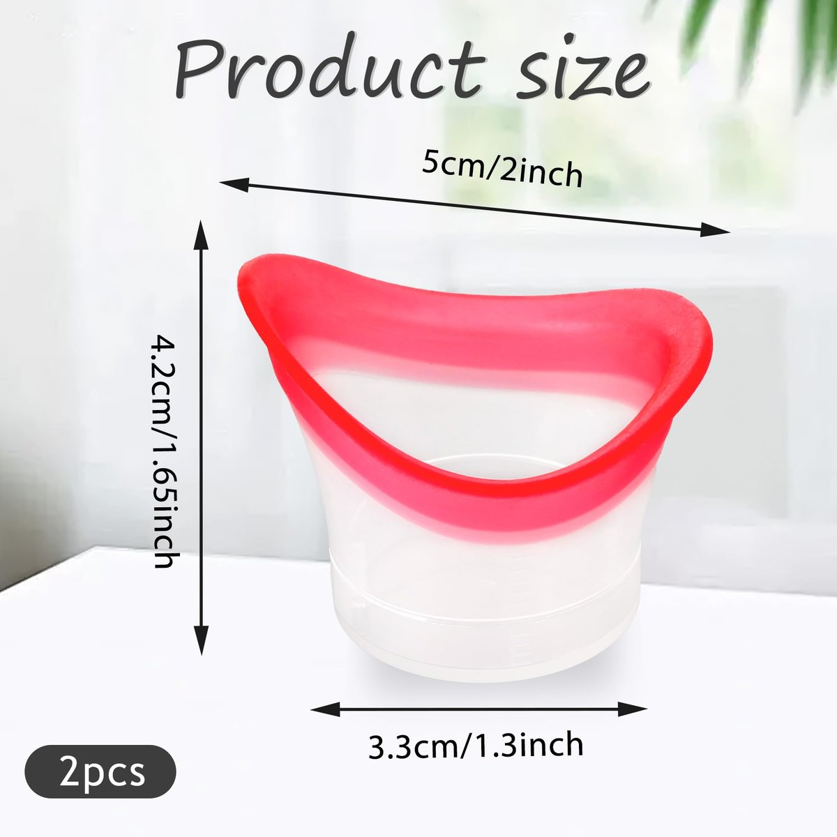 Ptwola 2er-Set Augenbrauenbecher, Augenreiniger-Set aus Silikon, wiederverwendbare Augenpflegebecher zum Ausspülen, tragbar mit Aufbewahrungsbehälter, für müde Augen, Staub, Make-up, Reizstoffe – Pink & Blau