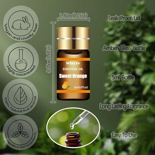 Wtrcsv Ätherische Öle Set – Die Top 15 Düfte für Diffuser, Luftbefeuchter, Hautpflege, Aromatherapie, Massage, Kerzen- und Seifenherstellung – Geschenkset (5 ml)