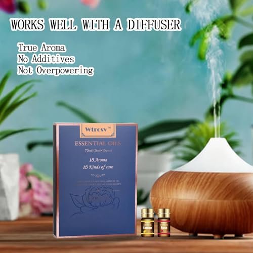 Wtrcsv Ätherische Öle Set – Die Top 15 Düfte für Diffuser, Luftbefeuchter, Hautpflege, Aromatherapie, Massage, Kerzen- und Seifenherstellung – Geschenkset (5 ml)