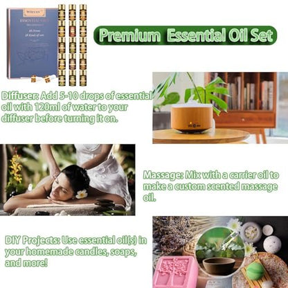 Wtrcsv Ätherische Öle Set – Die Top 15 Düfte für Diffuser, Luftbefeuchter, Hautpflege, Aromatherapie, Massage, Kerzen- und Seifenherstellung – Geschenkset (5 ml)