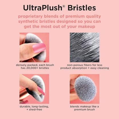 Real Techniques Cherry On Top It’s All Blush Pinsel – Doppelendiger & Multifunktions-Make-up-Pinsel für Puder-, Flüssig- & Creme-Rouge, Synthetische Borsten, Vegan & Tierversuchsfrei, 1 Stück