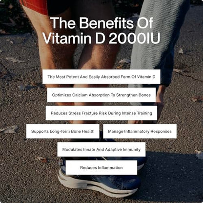Momentous Vitamin D3 Kapseln - 2.000 IE für grundlegende Gesundheitsunterstützung - NSF-zertifiziert für Sport - glutenfrei - 60 Portionen