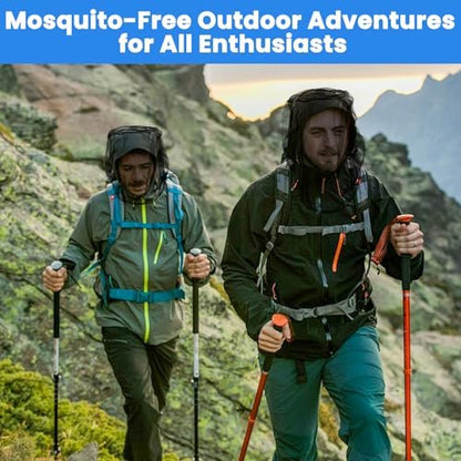 GuoluvSoo 2er-Pack Moskitonetz für den Kopf mit Kordelzug – Extra groß & lang, Premium atmungsaktives Insektennetz, Universal-Passform für Hüte, Mückennetz für Hut, ideal zum Wandern, Camping, Angeln, Gartenarbeit