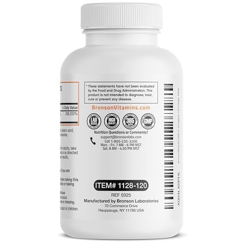 Bronson Methyl B12 5000 mcg – Vitamin B12 Methylcobalamin für Energie & Gehirnunterstützung, 120 Lutschtabletten