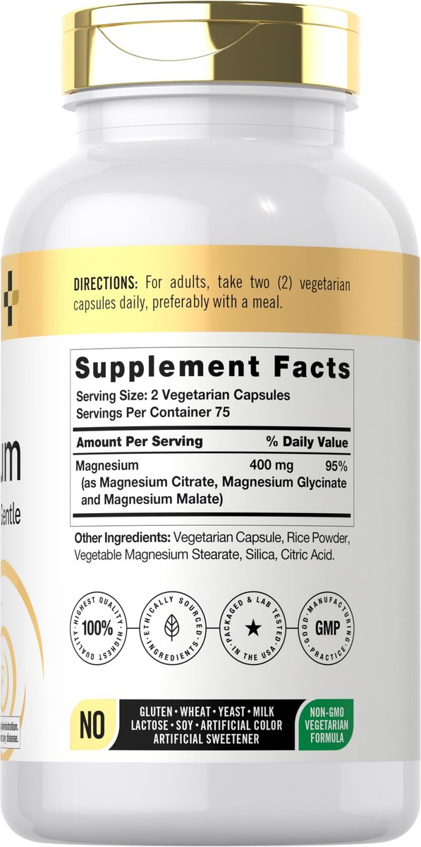 Doctor's Way Triple Magnesium Komplex | 150 Kapseln | Citrat, Glycinat & Malat | Vegetarisch, Non-GMO, Glutenfrei