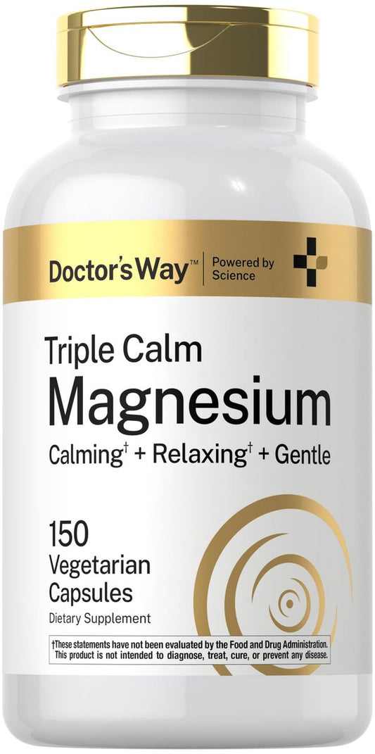 Doctor's Way Triple Magnesium Komplex | 150 Kapseln | Citrat, Glycinat & Malat | Vegetarisch, Non-GMO, Glutenfrei