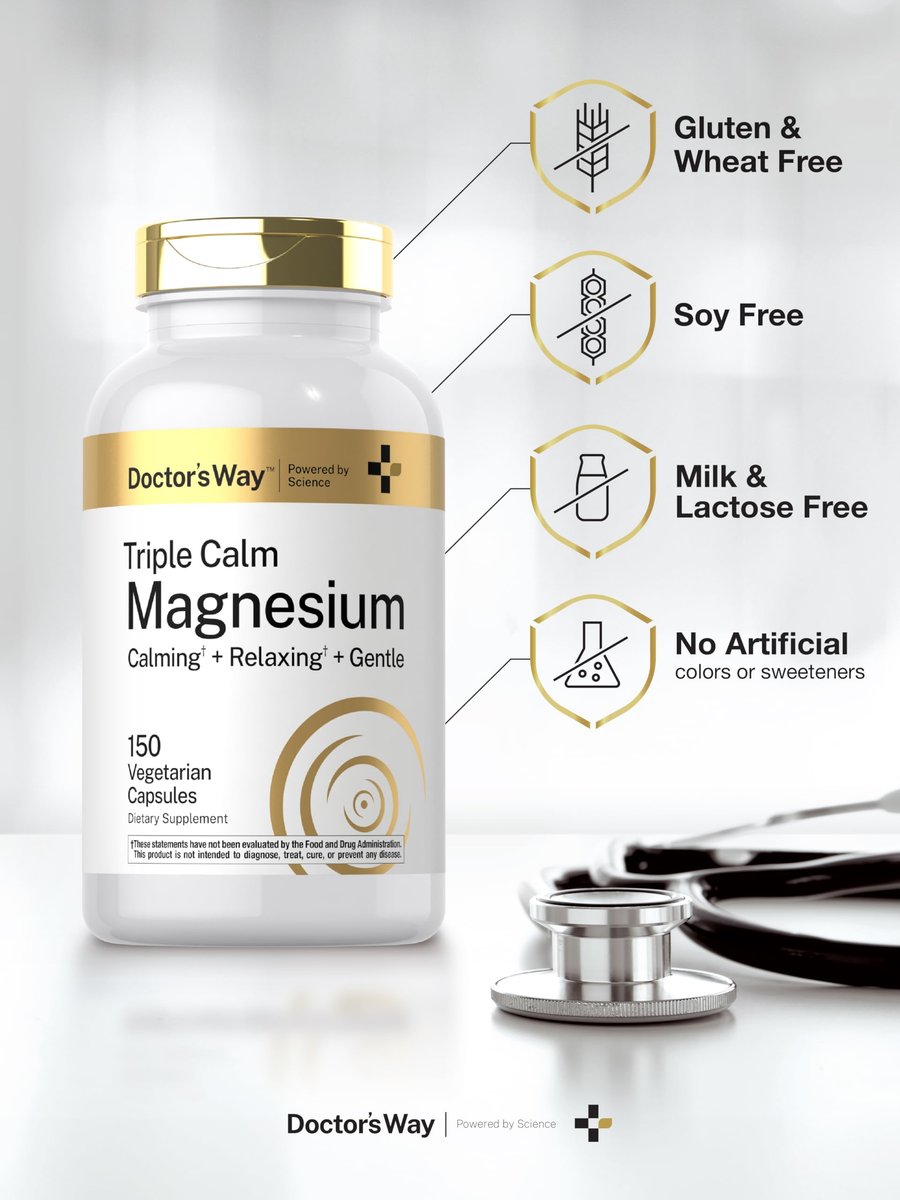 Doctor's Way Triple Magnesium Komplex | 150 Kapseln | Citrat, Glycinat & Malat | Vegetarisch, Non-GMO, Glutenfrei
