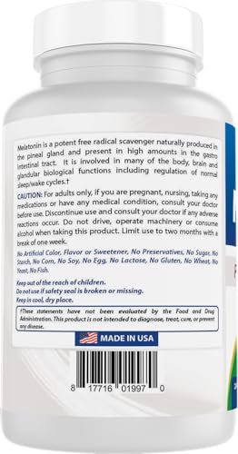 Best Naturals Melatonin 20 mg – 240 Tabletten – Schlafhilfe ohne Arzneimittel – Nicht-GVO & Glutenfrei