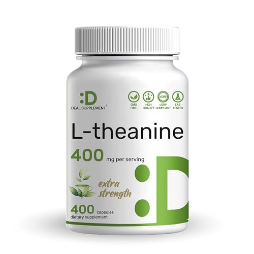 L-Theanin 400 mg, 400 Kapseln – Hochdosiertes Theanin-Präparat – Aminosäure für Fokus und Entspannung – Non-GMO & Glutenfrei
