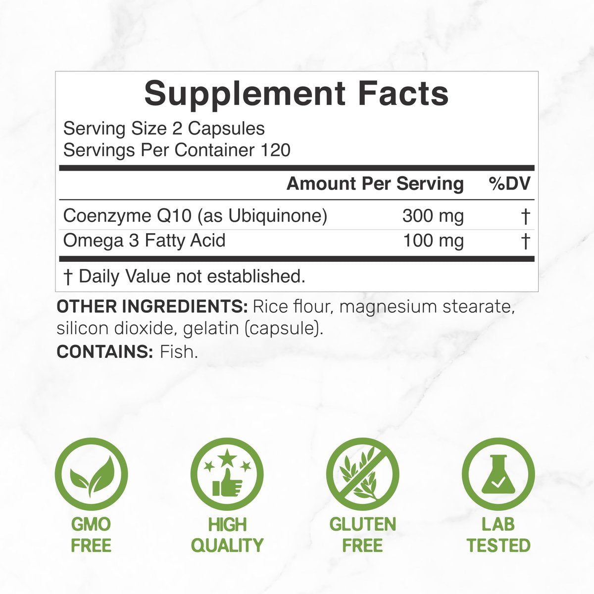 DEAL SUPPLEMENT CoQ10 300 mg mit Omega 3 100 mg, 240 Kapseln | Bioverfügbares Coenzym Q10 | Unterstützt Herz, Energie & Gehirn | Antioxidans | Nicht-GVO