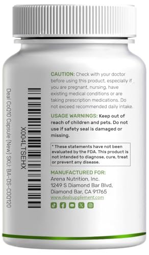CoQ10 600mg, 120 Kapseln – mit Omega-3-Fettsäure 100mg – Maximale Stärke – Bioverfügbares Coenzym Q10 – Herz-, Energie- & Gehirngesundheit – Antioxidans – Nicht-GVO