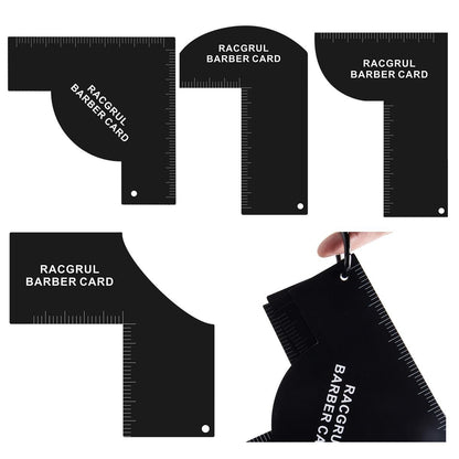 Enhancement Card für Friseure mit Messindikatoren, wiederverwendbare Haaransatz-Schablone, Bart-Line-Up-Vorlage, Farbspray-Kantenwerkzeug, leicht zu reinigende Haaransatz-Führung für Barbiere