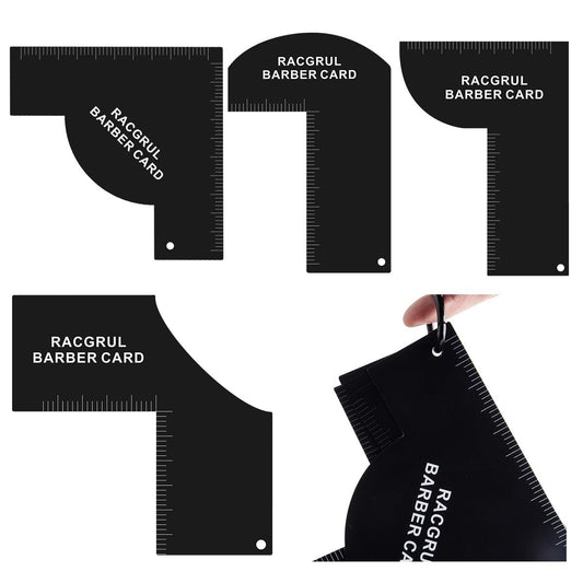 Enhancement Card für Friseure mit Messindikatoren, wiederverwendbare Haaransatz-Schablone, Bart-Line-Up-Vorlage, Farbspray-Kantenwerkzeug, leicht zu reinigende Haaransatz-Führung für Barbiere