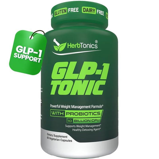 Herbtonics GLP-1 Tonic – Natürliche GLP-1 Unterstützung mit Apfelessig, BHB-Salzen, Probiotika & Kurkuma – Unterstützt Appetit, Gewicht, Stoffwechselgleichgewicht, Darmgesundheit & Energie – 60 vegane Kapseln
