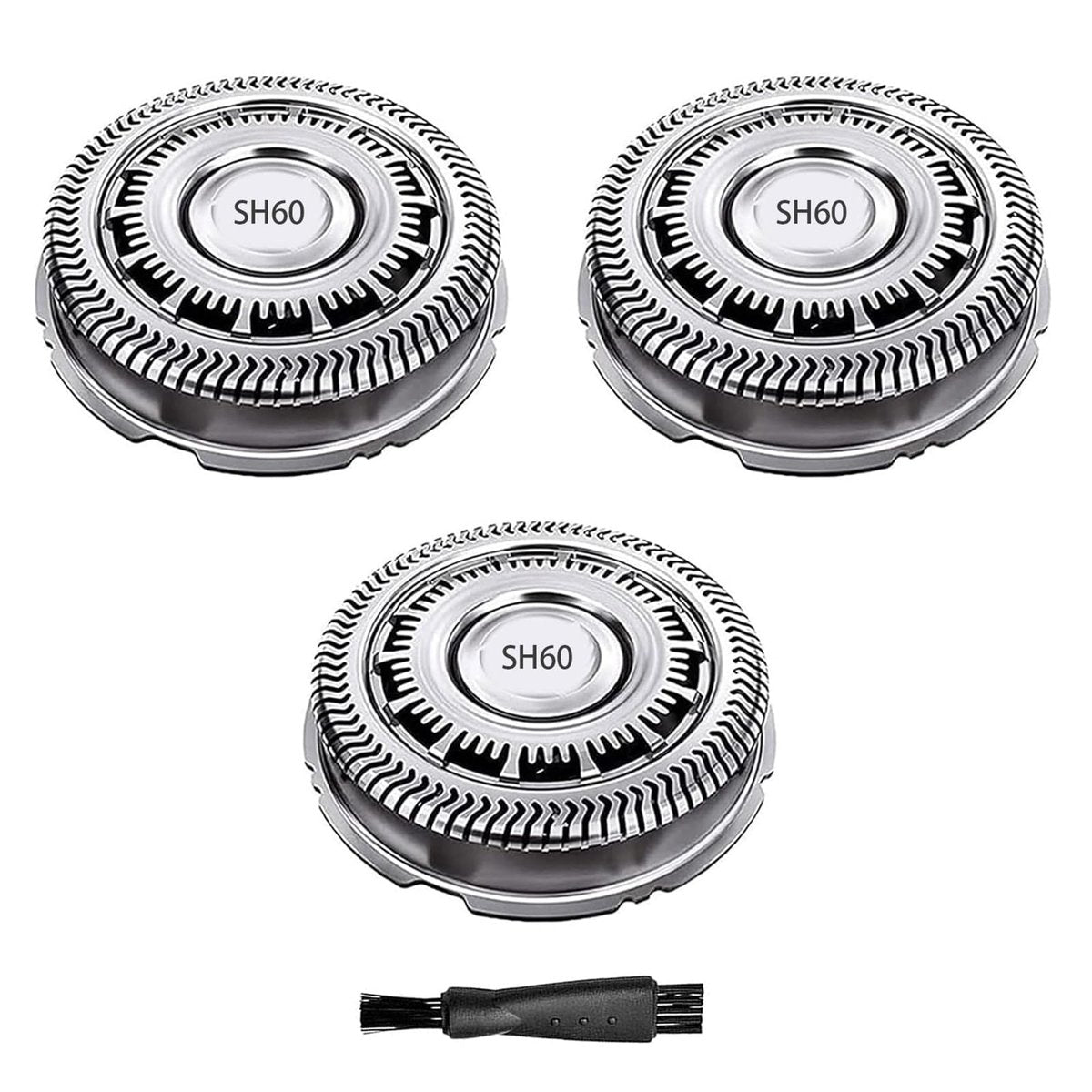 SH60 Ersatzklingen kompatibel mit Philips Norelco Serie 6000, SH60 Ersatzscherköpfe passend für Philips Rasierer S6880/81 S6850/85 S6810/82 u.a. Modelle (3er-Pack)