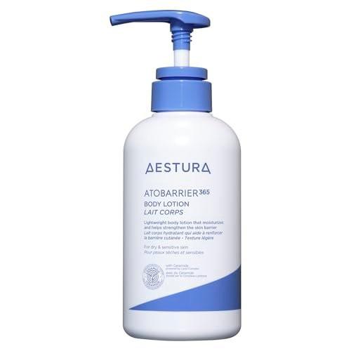 AESTURA ATOBARRIER365 Korean Body Lotion mit Ceramiden & Glycerin | Leichte feuchtigkeitsspendende Lotion für trockene, empfindliche & zu Ekzemen neigende Haut | Duftfrei | Koreanische Hautpflege, 400 ml / 13,5 fl oz
