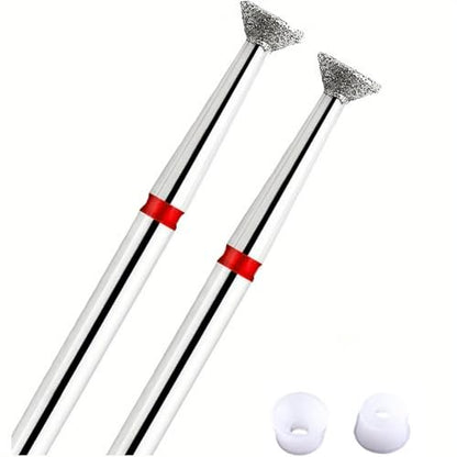 Acycoin2A 2er-Pack 4mm Invertierter Kegel-Diamant-Nagelbohrer - Nagelpolierkopf in Scheibenform zum Entfernen von Nagelhaut, abgestorbener Haut und Kleberüberlauf - Sicheres Profi-Nagelwerkzeug für Maniküre