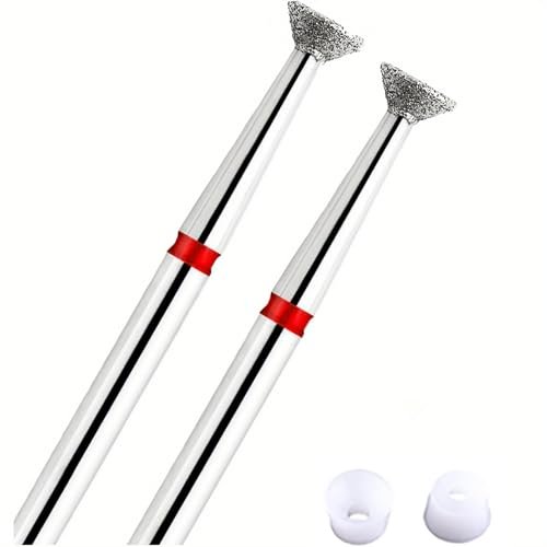 Acycoin2A 2er-Pack 4mm Invertierter Kegel-Diamant-Nagelbohrer - Nagelpolierkopf in Scheibenform zum Entfernen von Nagelhaut, abgestorbener Haut und Kleberüberlauf - Sicheres Profi-Nagelwerkzeug für Maniküre