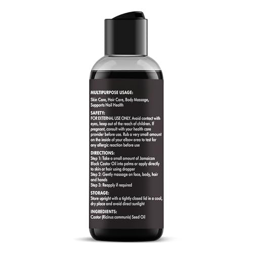 Majestic Pure Jamaican Black Castor Oil - 100% rein & natürlich - Premiumqualität, kaltgepresst, hexanfrei - für Haare, Wimpern, Augenbrauen, Nägel - feuchtigkeitsspendend & pflegend - 118 ml