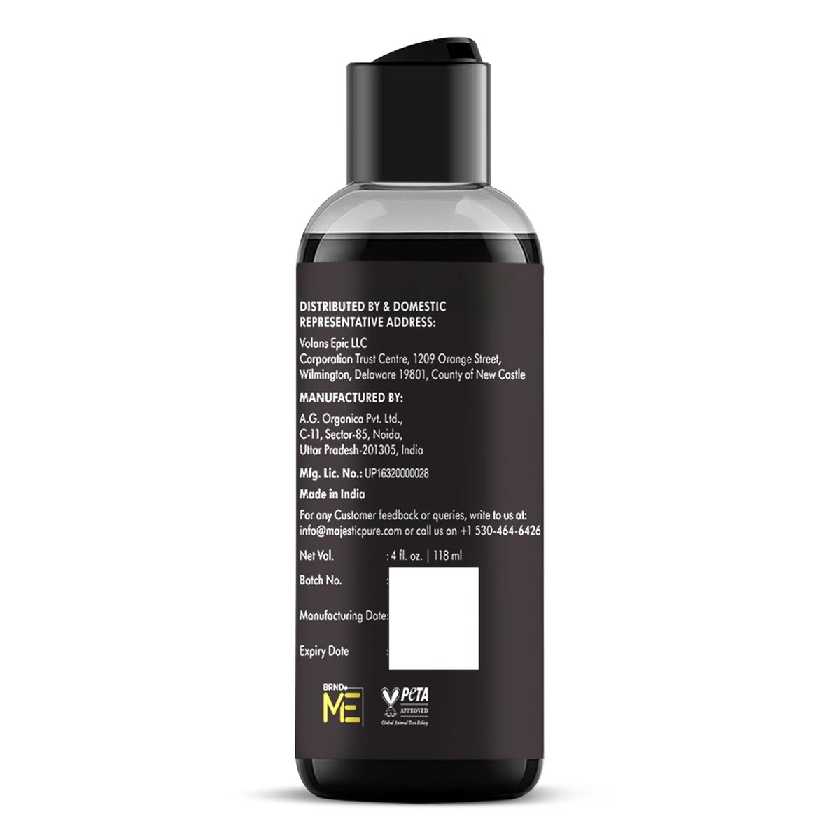 Majestic Pure Jamaican Black Castor Oil - 100% rein & natürlich - Premiumqualität, kaltgepresst, hexanfrei - für Haare, Wimpern, Augenbrauen, Nägel - feuchtigkeitsspendend & pflegend - 118 ml