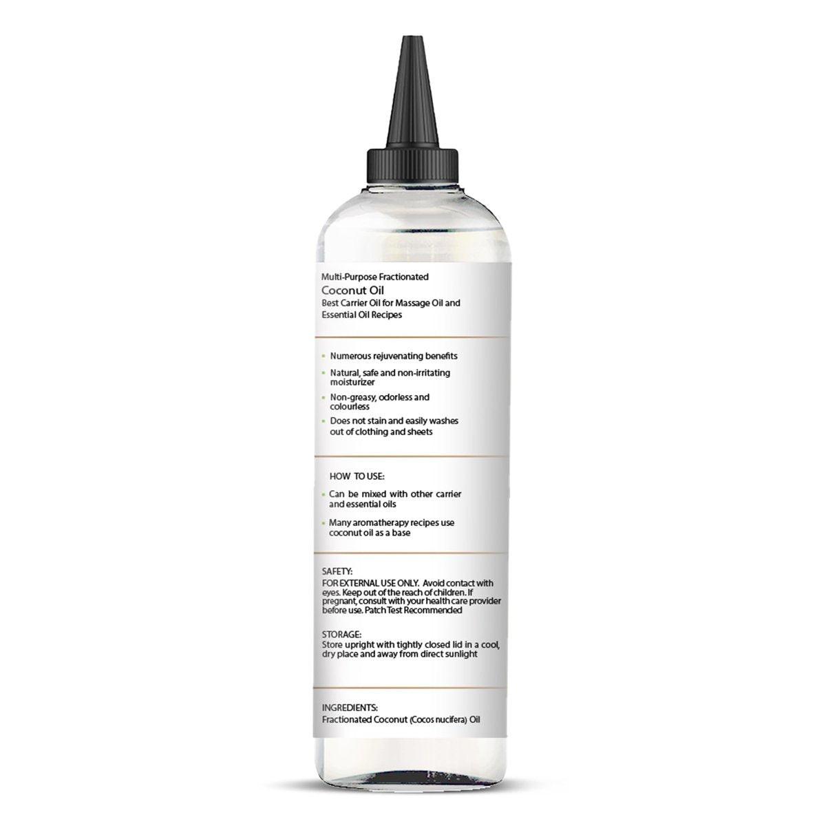 Majestic Pure Fraktioniertes Kokosöl – Entspannendes Massageöl, flüssiges Trägeröl zum Verdünnen ätherischer Öle – Feuchtigkeitsspender und Pflege für Haut, Lippen, Körper und Haar – 200 ml