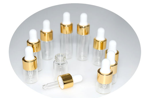 Hustar Kleine Tropfflasche, 1ml+2ml+3ml+4ml+5ml 10er-Pack Mini Glas-Tropfflaschen für Reiseflüssigkeiten